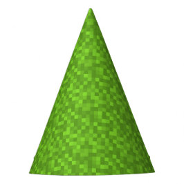 Chapéu De Festa Green Pixel Pattern Retro 8-Bit Gaming
