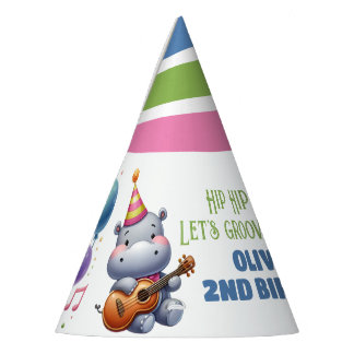 Chapéu De Festa "Groovy Hippo Birthday Bash Bonanza!"