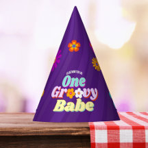 Groovy One Colorful Retro Floral Birthday