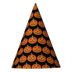 Chapéu De Festa Halloween Costume Orange Pumpkin Jack o'Lanterna