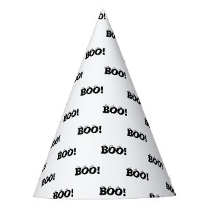 Chapéu De Festa Halloween Scary Boo! preto branco engraçado