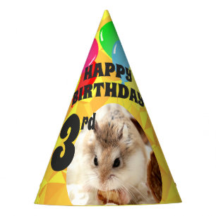 Chapéu De Festa Hammyville - Gemas Amarelos de Hamster Bonito