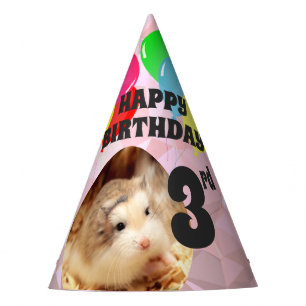 Chapéu De Festa Hammyville - Gemas Rosa de Hamster Bonito