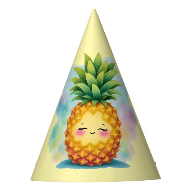 Chapéu De Festa Happy Pineapple Birthday Party Hat (Frente)