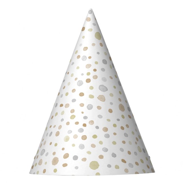 Chapéu De Festa Hattie Confetti Watercolor Dots Party Hat (Frente)