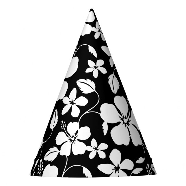 CHAPÉU DE FESTA HAWAIIAN HULA (HIBISCUS) PRETO (Frente)