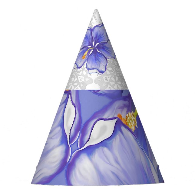 Chapéu De Festa Hibiscus & lace BLUE (Frente)
