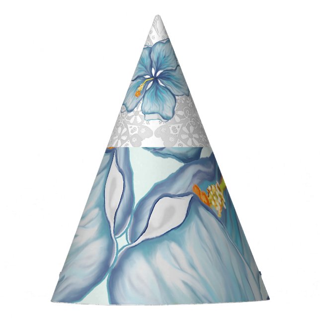 Chapéu De Festa Hibiscus & lace TURQUOISE (Frente)