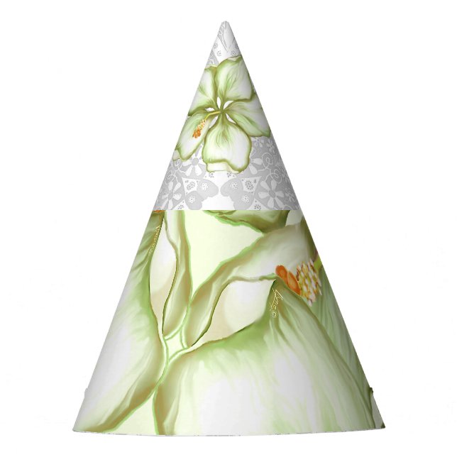 Chapéu De Festa Hibiscus & lace WHITE (Frente)