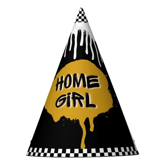 Chapéu De Festa Hip Hop Dourado| Home Girl |NÓS, UM Aniversário (Frente)