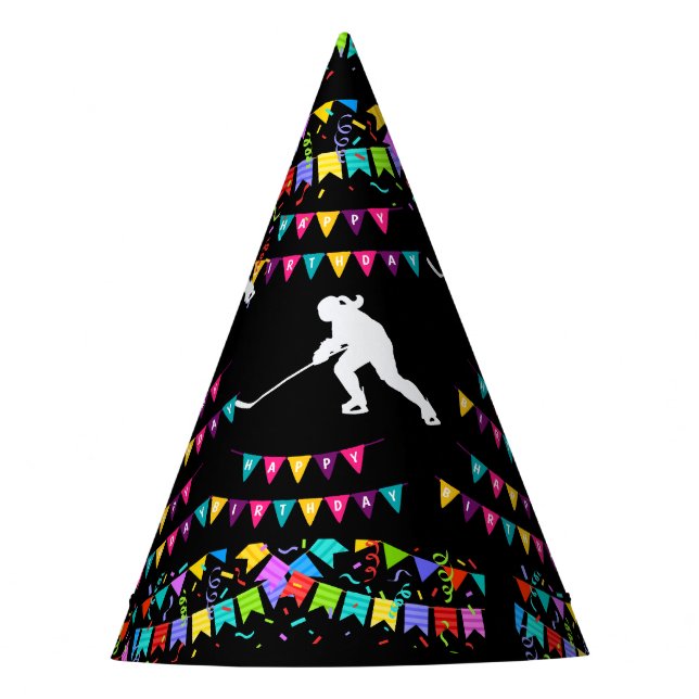 Chapéu De Festa Hockey Girl Player Birthday (Frente)