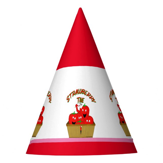 Chapéu De Festa Horário de Morango! (Frente)