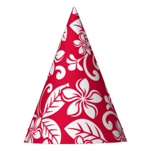 CHAPÉU DE FESTA ILHA PLUMERIA (MORANGO VERMELHO)