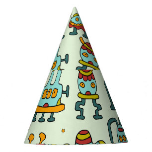 Chapéu De Festa Ilustração do padrão de imagem de Aliens robôs