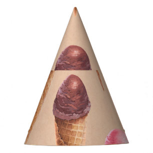 Chapéu De Festa Ilustração Sem Costura de sorvete