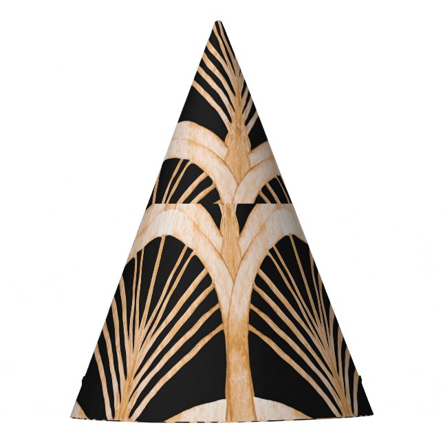 Chapéu De Festa Imitação Dourada: deco de aquarela. (Frente)