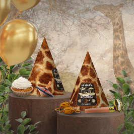 Chapéu De Festa Impressão Animal Giraffe Festa de aniversário Hat