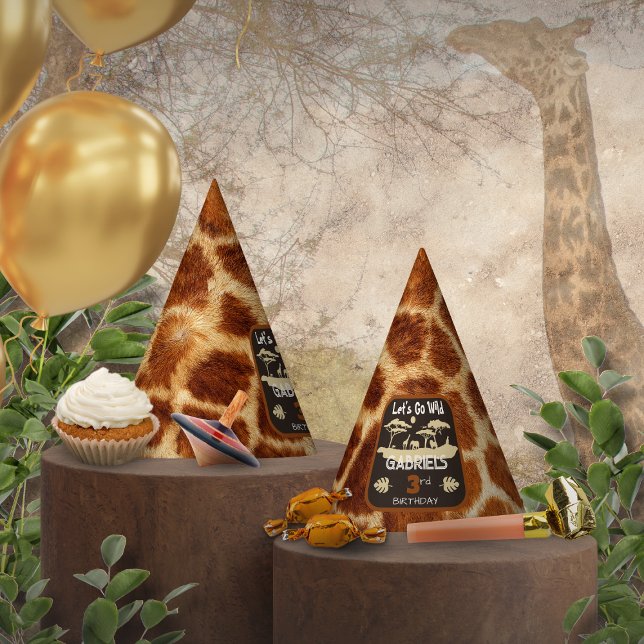 Chapéu De Festa Impressão Animal Giraffe Festa de aniversário Hat (Criador carregado)