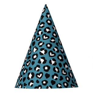 Chapéu De Festa Impressão Animal, Leopardo Azul, Manchas de Chita,