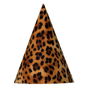 Chapéu De Festa Impressão de Leopardo Preto-Castanho