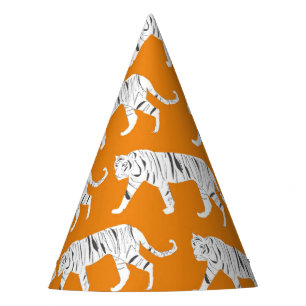 Chapéu De Festa Impressão de Tigre Laranja
