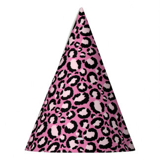 Chapéu De Festa Impressão Leopardo Rosa