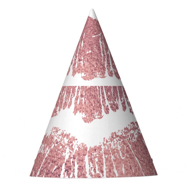 Chapéu De Festa Impressão vítrea rosa, ouro rosa. (Frente)