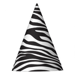 Chapéu De Festa Impressão Zebra, Banhas Zebra, Preto E Branco