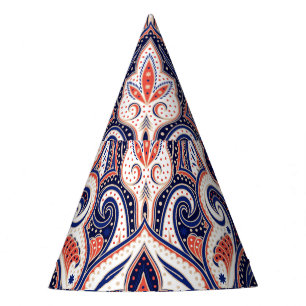 Chapéu De Festa Indiano Paisley: Medalhão Floral Sem Selo.