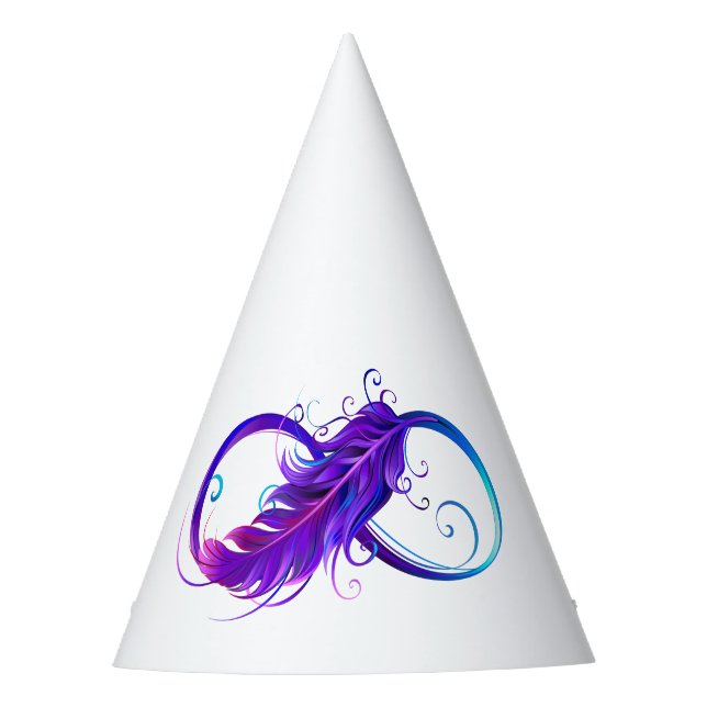 Chapéu De Festa Infinito com Pena Roxa (Frente)
