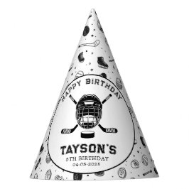 Chapéu De Festa It’s Game Time Hockey 5th Birthday Party 