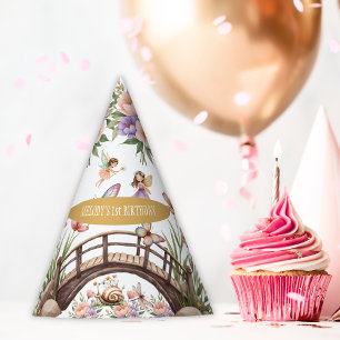 Chapéu De Festa Jardim de fadas caprichoso para 1º aniversário