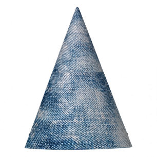 Chapéu De Festa Jeans Azuis Denim, Fundo Texturizado.