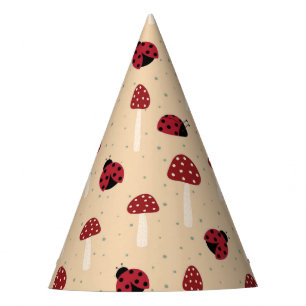 Chapéu De Festa Joaninhas e Cogumelos Vermelhos