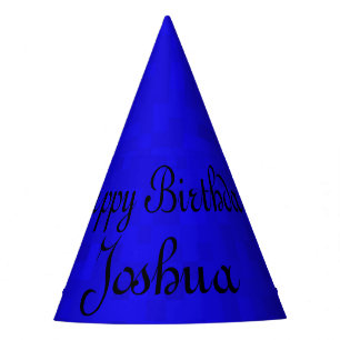 Chapéu De Festa Joshua, tampão azul do aniversário do feliz
