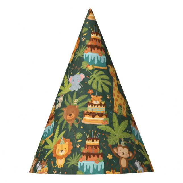 Chapéu De Festa Kids Birthday Jungle Themed Party Hats (Frente)
