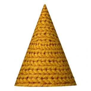 Chapéu De Festa Lã de malha amarela, textura de alta resolução.