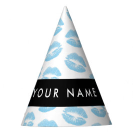 Chapéu De Festa Lábios Azuis, Beijo, Batom, Seu Nome, Personalizar