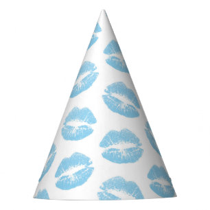 Chapéu De Festa Lábios Azuis, Padrão De Lábios, Batom Azul, Beijo