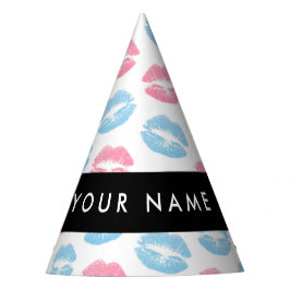 Chapéu De Festa Lábios Rosa, Lábios Azuis, Beijo, Seu Nome, Person