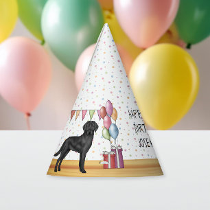 Chapéu De Festa Labrador Retriever Preto Lab Cachorro Feliz Aniver