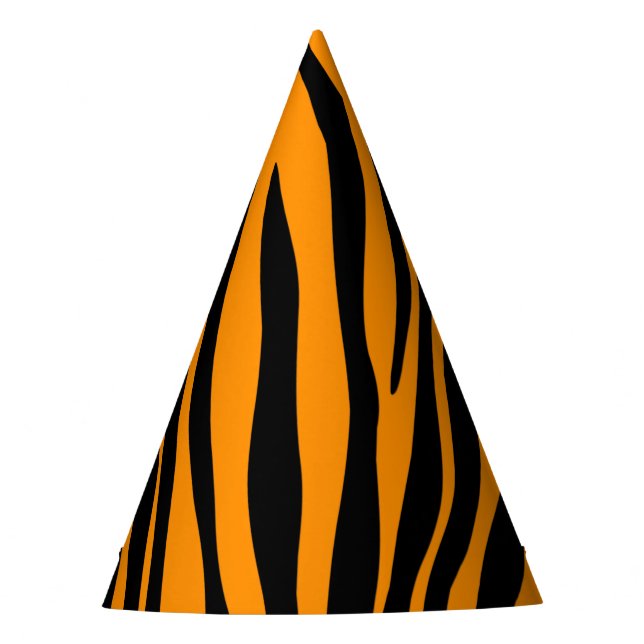 Chapéu De Festa Laranja de Princeton com Estampa de Zebra (Frente)