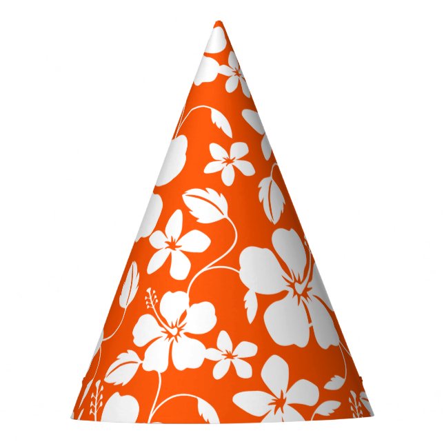 CHAPÉU DE FESTA LARANJA HAWAIIAN HULA (HIBISCUS) (Frente)