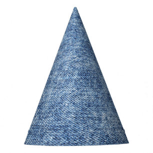 Chapéu De Festa Lave com ácido o denim azul, textura próxima.