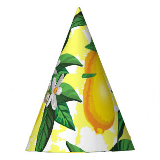 Chapéu De Festa Lemon Fantasy: Padrão Floral Criativo