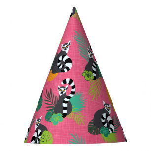 Chapéu De Festa Lemures Tropicais - Rosa