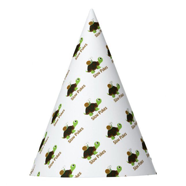 Chapéu De Festa Lento Pokes Tartaruga e Caracol (Frente)