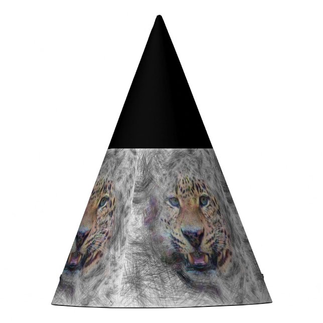 Chapéu De Festa leopardo de animais artísticos (Frente)