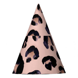 Chapéu De Festa Leopardo Neve, Textura Desenhada À Mão.
