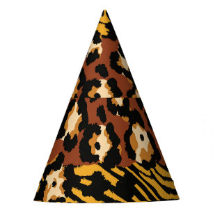 Chapéu De Festa Leopardo, pele de tigre, padrão selvagem.